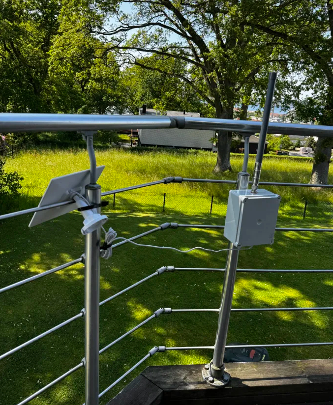 Noden monterad med utsikt över Jönköping